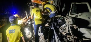 A tragic accident occurred here at 2 am in the morning, fire broke out after a collision between a truck and a trailer, two drivers died and one injured